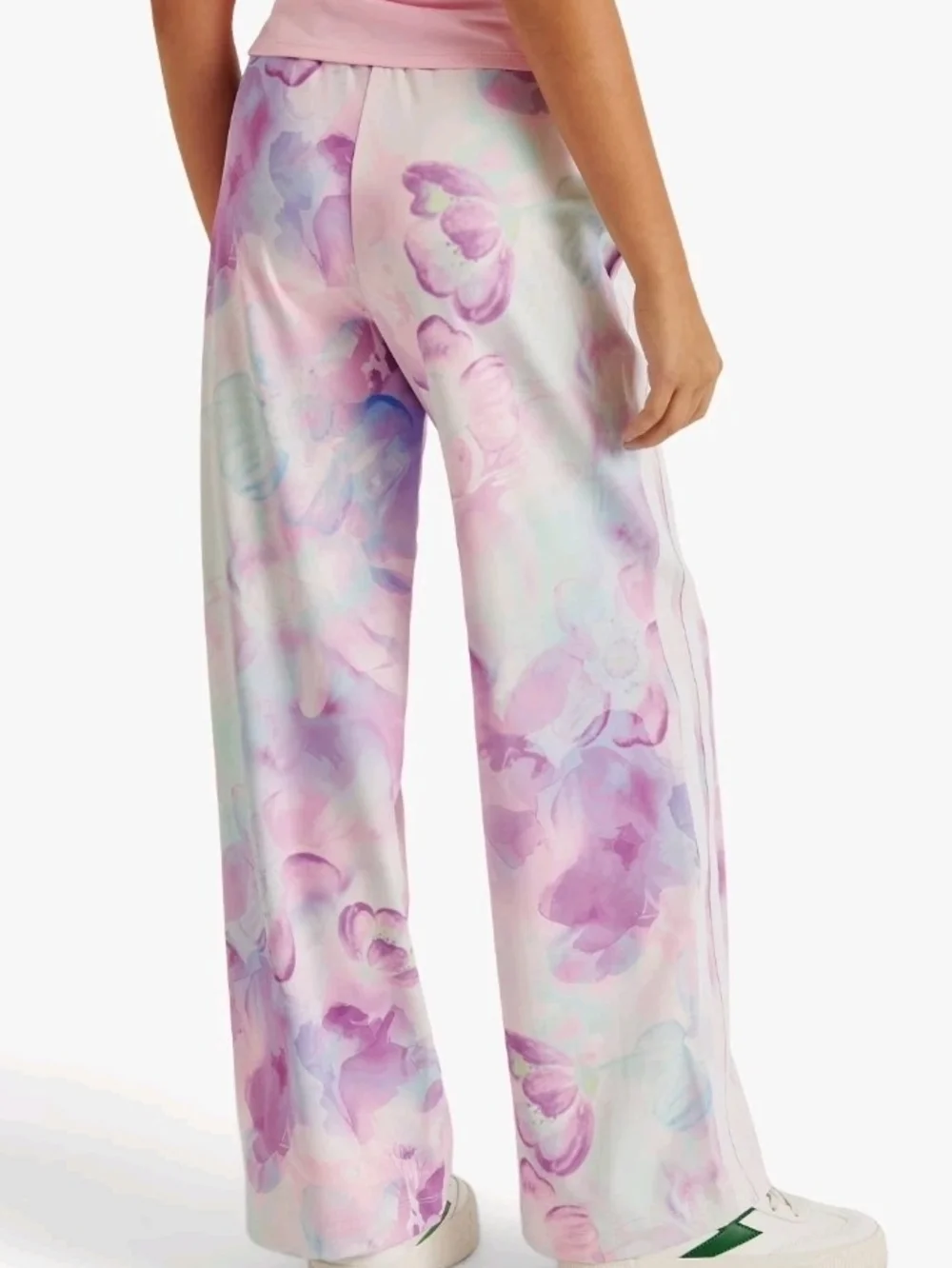 Justice Pastel Watercolor Wide-Leg Track Pants - Pink, Purple, Blue